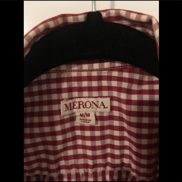 Merona Gingham Button Down Size Medium - Picture 2 of 2